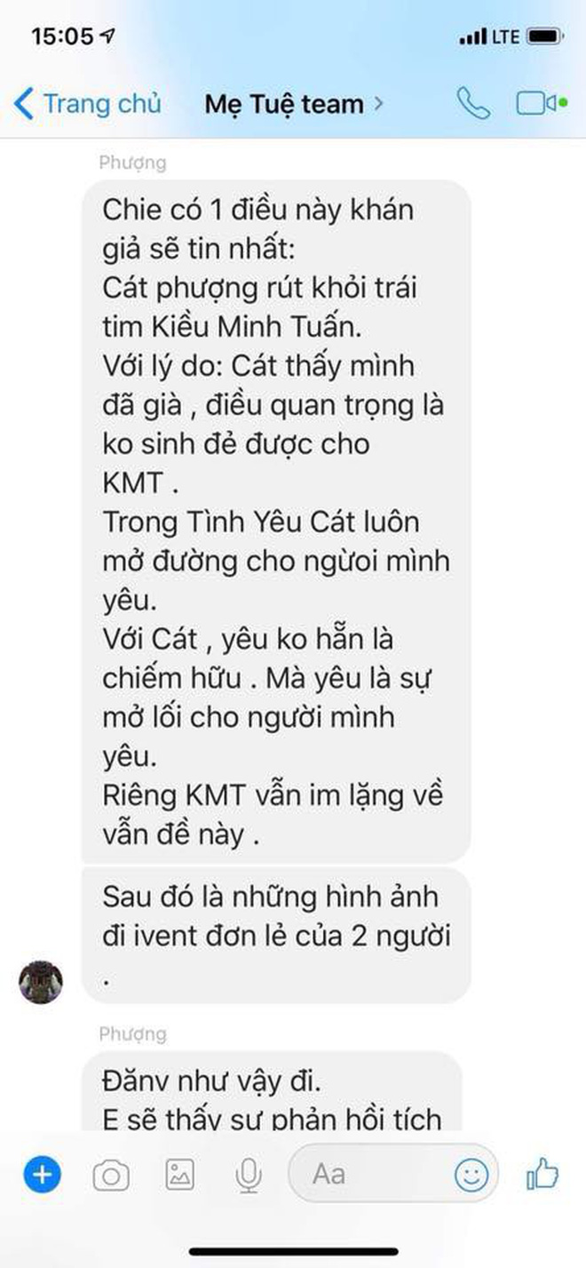 HOT: An Nguy công khai tin nhắn tố Cát Phượng đứng sau dàn dựng việc PR chuyện tình cảm với Kiều Minh Tuấn-1