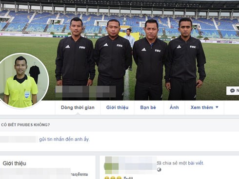 Tìm ra facebook được cho là của trọng tài biên trận Việt Nam - Myanmar, CĐM lao vào làm điều xấu xí