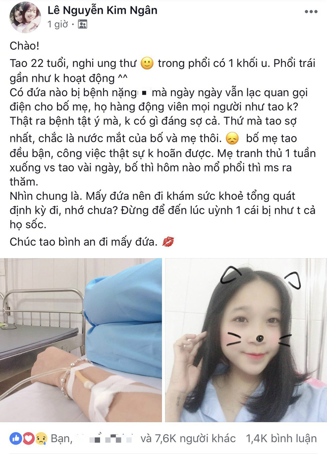 Tâm sự của cô gái bị u phổi, nghi là ung thư khiến tất cả lặng người và ngay lập tức ấn nút chia sẻ-1