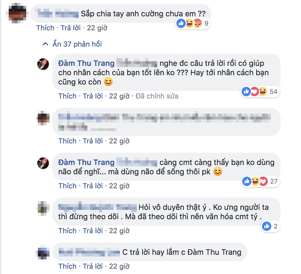 Đàm Thu Trang bị anti-fan hỏi đểu, Cường Đô La bất ngờ thay bạn gái phản pháo cực gắt-2