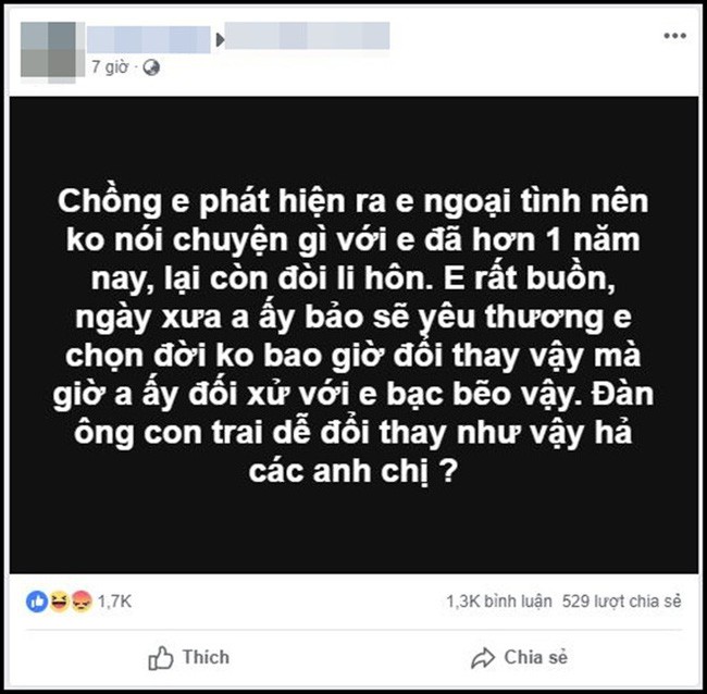 Bị chồng phát hiện ngoại tình còn tố chồng đã ghẻ lạnh mình cả năm trời còn đòi ly hôn-1