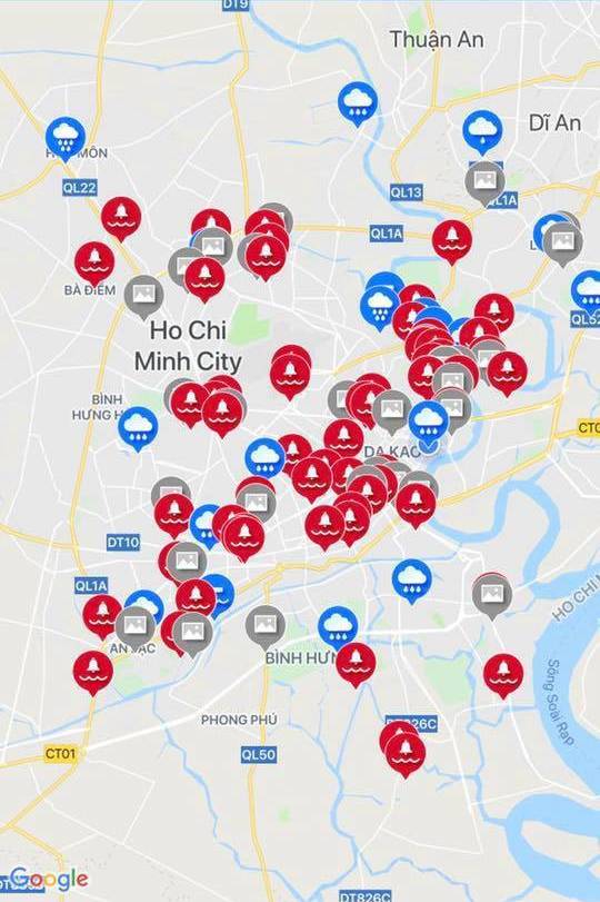 Dân Sài Gòn đồng loạt chia sẻ ảnh và clip chống bão, lội ngập trong trận mưa như trút cả ngày vì bão số 9-1