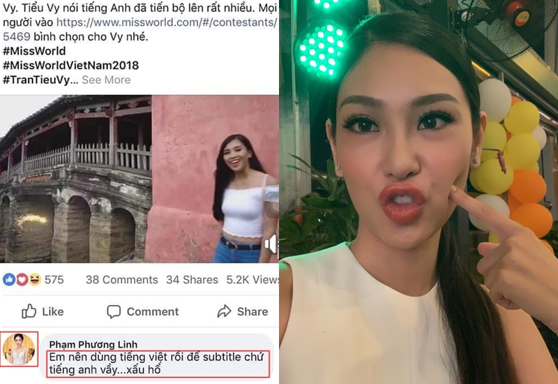 Á khôi Phương Linh công khai chê Hoa hậu Tiểu Vy nói tiếng Anh dở đến mức xấu hổ tại Miss World 2018-3