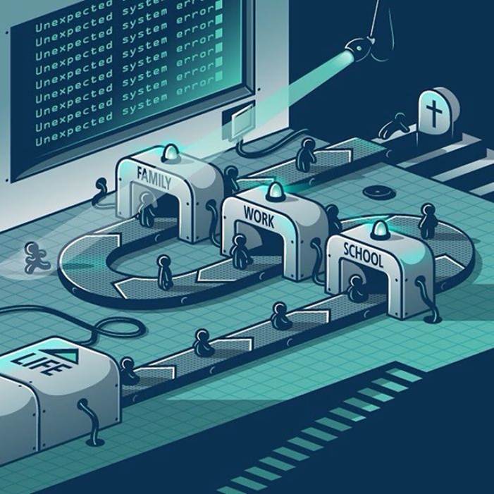 Loạt tranh về mặt trái đáng sợ của cuộc sống hiện đại-8