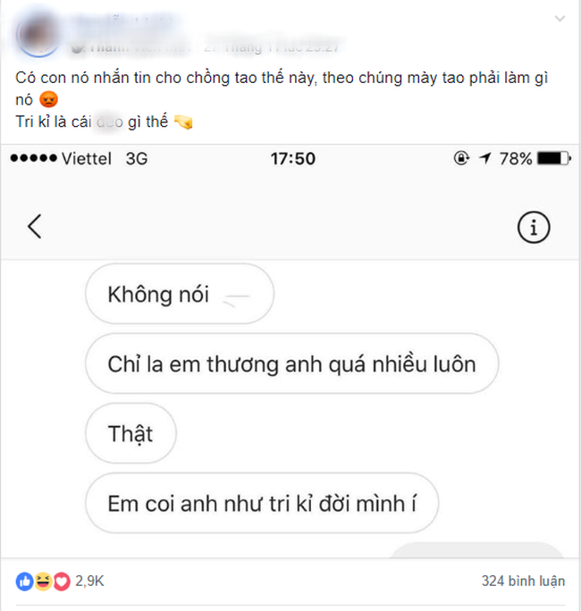 Khi gái lạ nhắn tin thả thính chồng: Em thương anh quá nhiều luôn-1