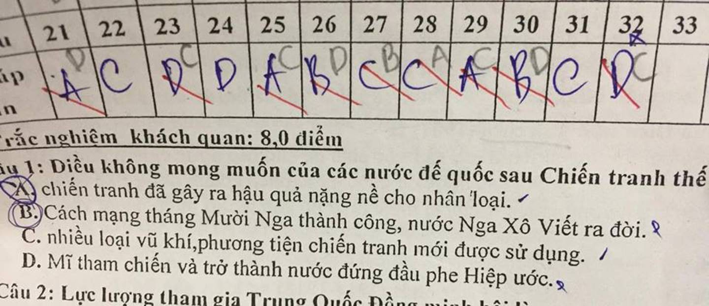 Trên đời này luôn có một loại người: Thi trắc nghiệm 20 câu thì chọn sai hết 19 câu!-10