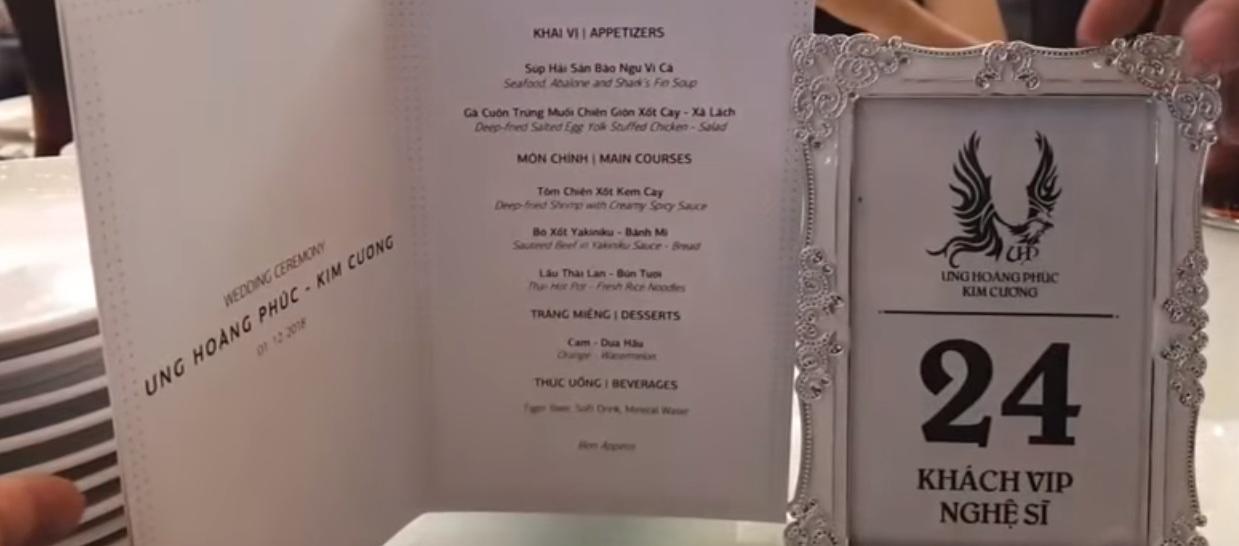 Thực đơn tiệc cưới Ưng Hoàng Phúc sang chảnh, Đông - Tây kết hợp chẳng kém gì của Trường Giang-2