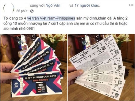 Vé trận Việt Nam vs Philippines trên mạng được hét giá gấp hơn 10 lần