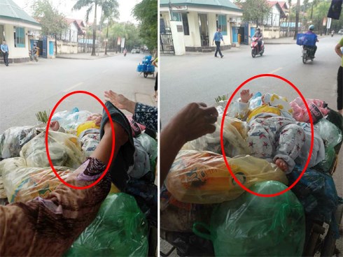 Nữ công nhân môi trường hốt hoảng phát hiện bé trai sơ sinh còn sống, bị bỏ ngay trên đống rác trong thùng