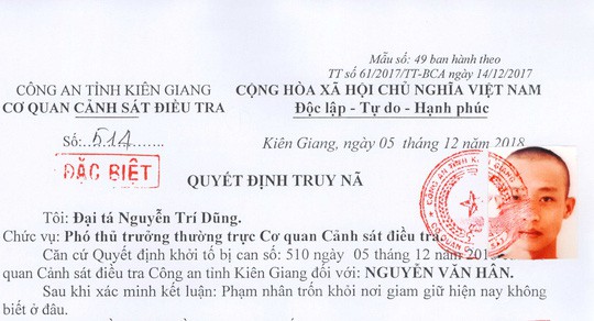 Bắt được phạm nhân nguy hiểm đào chân tường trốn khỏi trại tạm giam-1