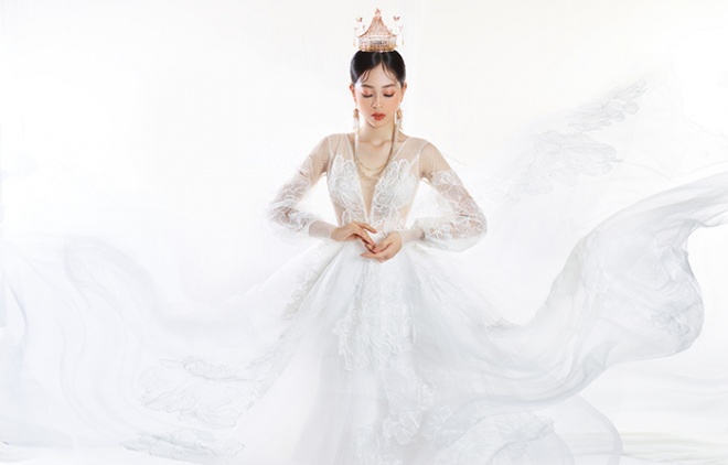 Á hậu Phương Nga hóa thành cô dâu mộng mơ trong bộ váy cưới-11