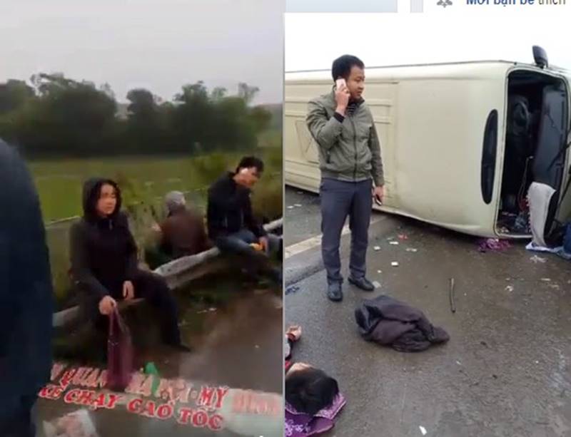Tai nạn trên cao tốc Nội Bài - Lào Cai, nhiều nạn nhân văng xuống đường nằm la liệt trên quốc lộ-2