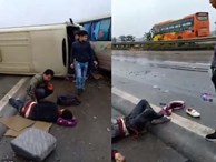 Tai nạn trên cao tốc Nội Bài - Lào Cai, nhiều nạn nhân văng xuống đường nằm la liệt trên quốc lộ