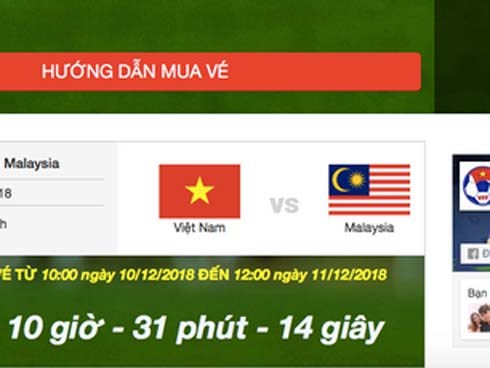 Hướng dẫn mua vé online trận chung kết AFF Cup lượt về giữa Việt Nam và Malaysia