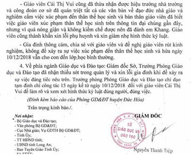 Vụ bé trai tật nguyền bị cô giáo đánh bầm tím người: Cô giáo đến nhà xin lỗi-1