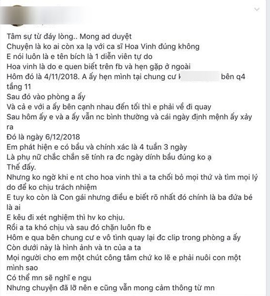 Hoa Vinh một mực phủ nhận làm con gái người ta có bầu, nạn nhân tung bằng chứng cái thai của anh chứ ai-1