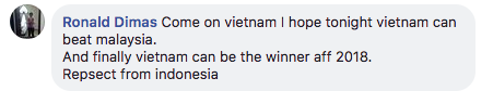Dân mạng nước ngoài hết lòng ủng hộ và tin tưởng đội tuyển Việt Nam sẽ giành ngôi vô địch AFF Cup 2018-11