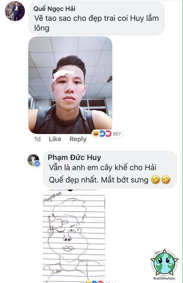 Cười ngặt nghẽo với loạt ảnh Đức Huy trổ tài vẽ đồng đội, trông ai cũng ngã cây y như tranh biếm họa-12