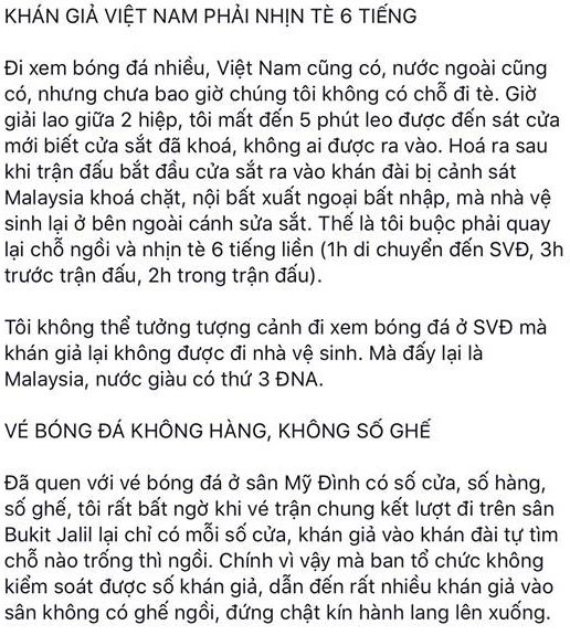 Hiệp hội bóng đá Malaysia đáng bị lên án sau chung kết lượt đi AFF Cup-2