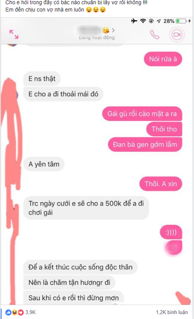 Vợ chưa cưới cho chồng 500 nghìn để xõa hết mình ngày độc thân cuối, dân mạng can: Ông ơi, đừng tin nó lừa đấy-1