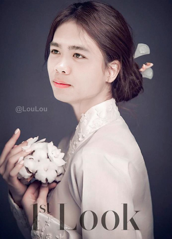 Ảnh chế cầu thủ Việt Nam hoá thành mỹ nhân cổ trang Hàn Quốc-4