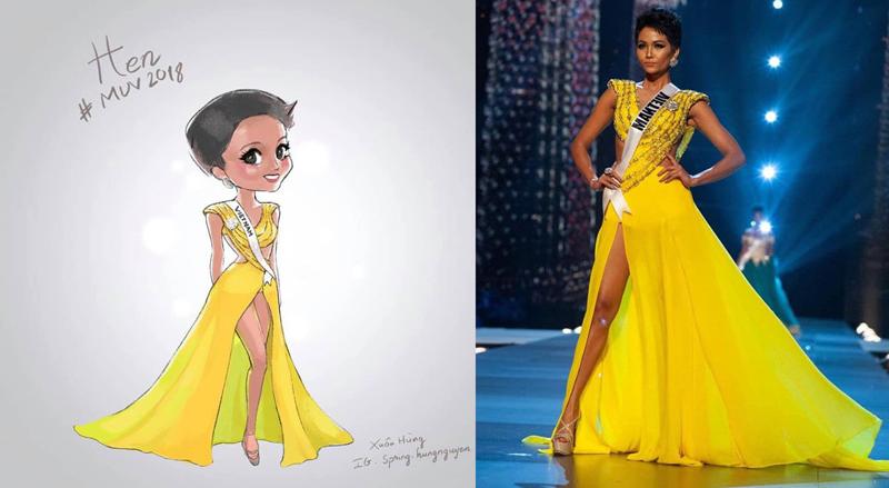 Trước giờ G, cùng ngắm lại bộ ảnh chibi tuyệt đẹp của Hhen Niê tại Miss Universe-2