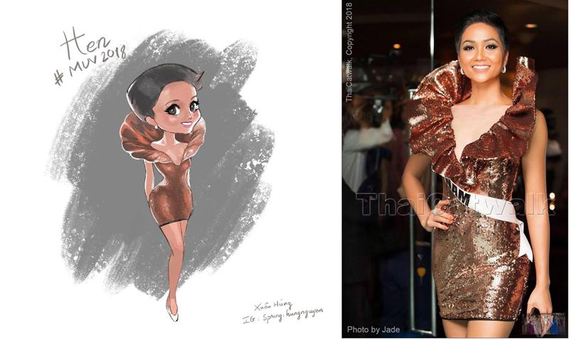 Trước giờ G, cùng ngắm lại bộ ảnh chibi tuyệt đẹp của Hhen Niê tại Miss Universe-6