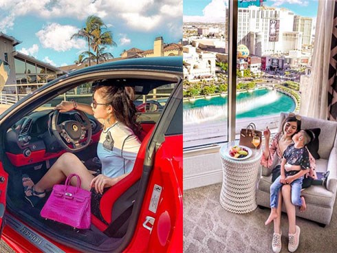 Cảnh nuôi con ngập siêu xe, hàng hiệu của