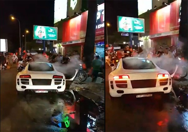 Thêm một chiếc siêu xe bốc khói nghi ngút vì đi bão” ăn mừng-1