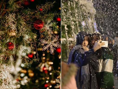 Trường ĐH con nhà giàu này là trường trang trí Noel đẹp nhất VN, có máy phun tuyết nhân tạo, tha hồ sống ảo