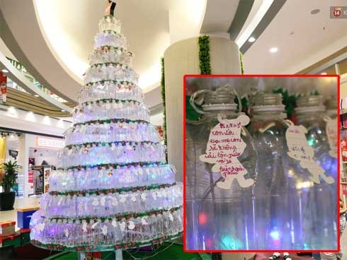Những điều ước giản đơn trên cây thông Noel làm bằng vỏ chai nhựa ở Sài Gòn: 