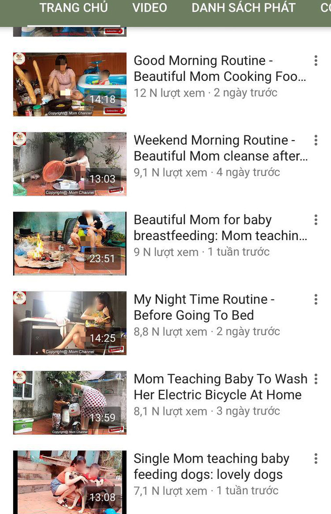 Xuất hiện nhiều phụ nữ lợi dụng việc chăm con nhỏ để quay clip phản cảm đăng Youtube câu view-3