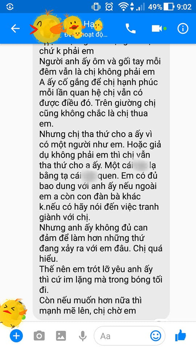 Chẳng một lời mắng mỏ, tin nhắn vợ gửi bồ nhí của chồng vẫn khiến cô ả hóa điên, dân tình khen cao tay-2