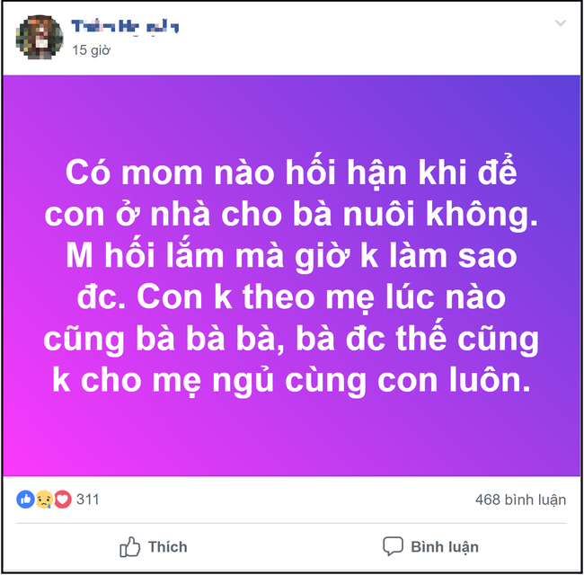 Để cháu cho bà nội chăm, mẹ trẻ hối hận khi con không theo mình nhưng phản ứng của chị em lại đầy bất ngờ-1