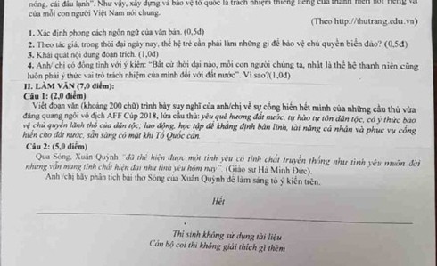 Đội tuyển bóng đá Quốc gia vào đề Văn: Nên hay không?-2