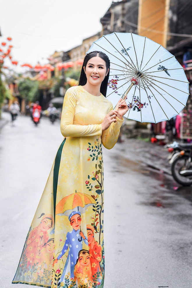 Hoa hậu Ngọc Hân diện áo dài truyền thống lấy cảm hứng từ ca dao tục ngữ-12