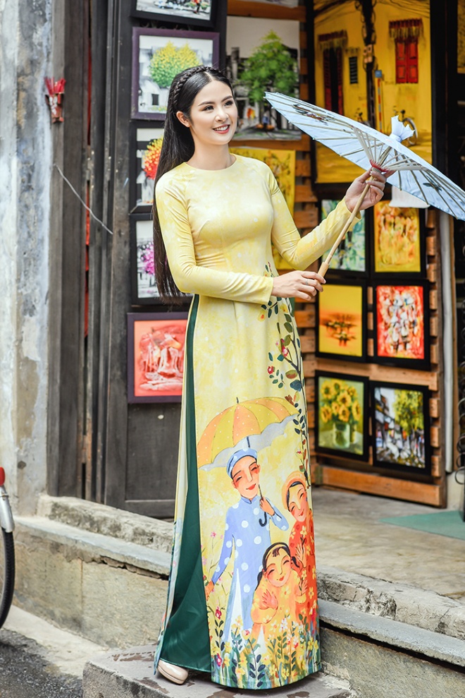 Hoa hậu Ngọc Hân diện áo dài truyền thống lấy cảm hứng từ ca dao tục ngữ-14