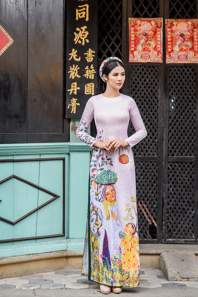 Hoa hậu Ngọc Hân diện áo dài truyền thống lấy cảm hứng từ ca dao tục ngữ-9