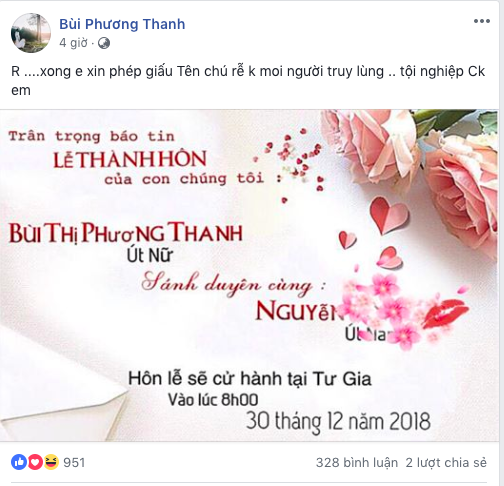 Sau Tiến Đạt, Phương Thanh bất ngờ công bố đám cưới vào ngày 30/12-1