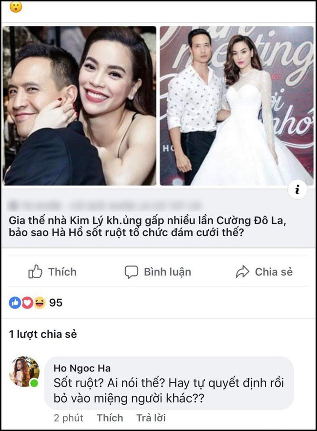 Bị đồn nóng lòng muốn lấy Kim Lý vì gia thế khủng, đây là lời đáp trả cực gắt của Hồ Ngọc Hà-1