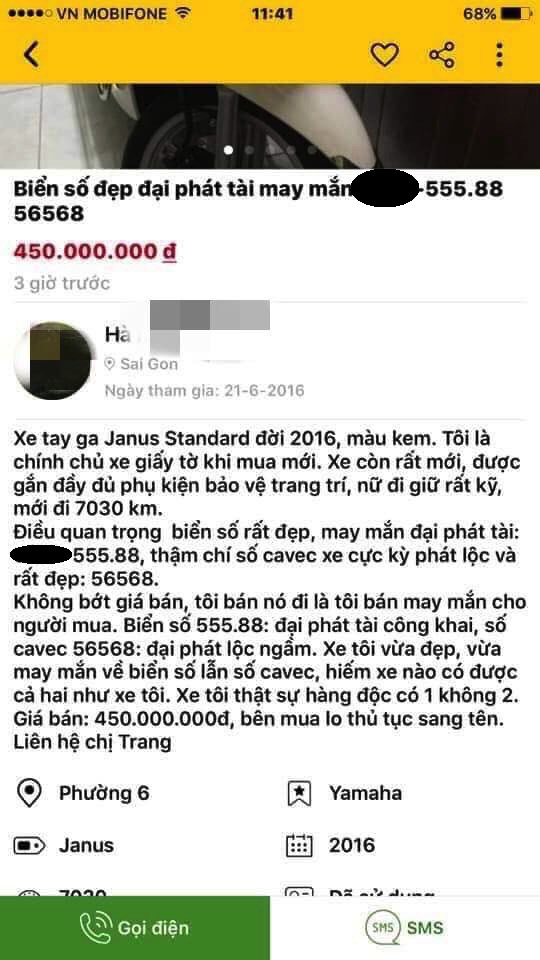 Người phụ nữ rao bán xe máy 30 triệu có biển số đại phát tài: Đủ 8 tỷ thì liên hệ với chị-1