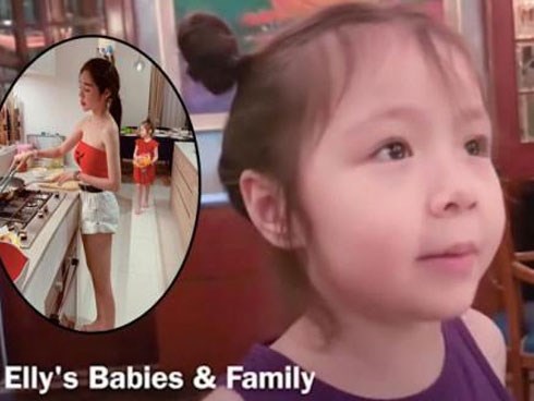 Elly Trần quay clip con gái nói chuyện, không ngờ Cadie vô tư để lộ về bố trong clip