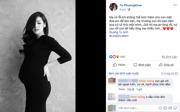 Mẹ ruột Á hậu Tú Anh bất ngờ viết status xin lỗi sau khi con gái công khai chuyện sinh con-1