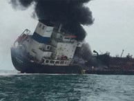 Tàu chở dầu treo cờ Việt Nam bốc cháy dữ dội ngoài khơi Hong Kong, có người thiệt mạng