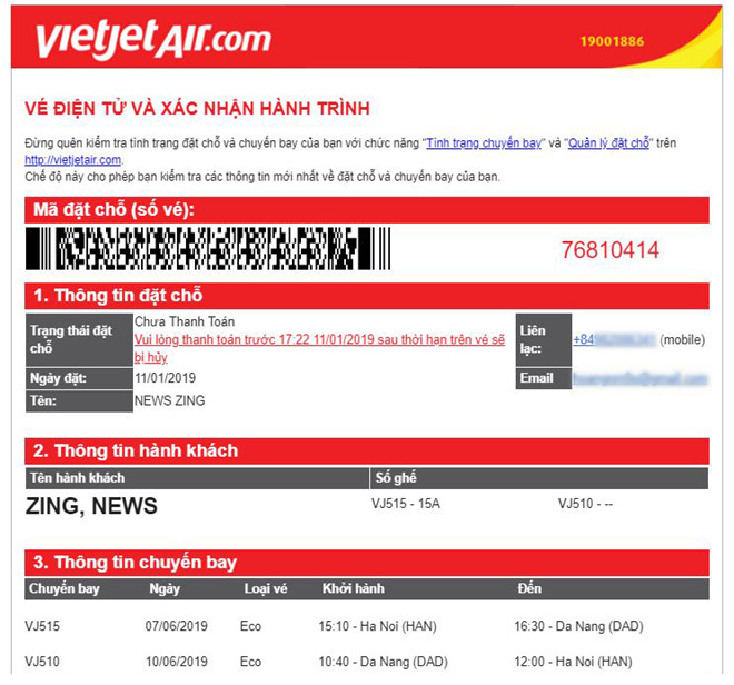 Lừa đảo vé máy bay giả tiếp tục nở rộ trước Tết Nguyên đán 2019-1