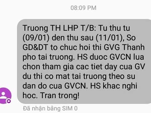 Học sinh yếu được cho ở nhà trong thời gian thi giáo viên giỏi