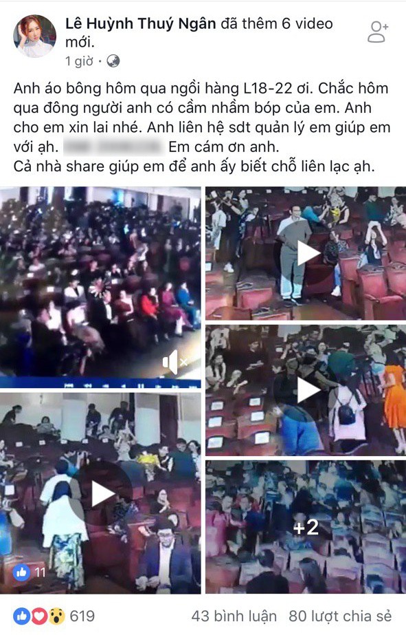 Lên sân khấu chụp ảnh lưu niệm, Thuý Ngân bị lấy cắp túi hiệu khi tham dự lễ trao giải-1