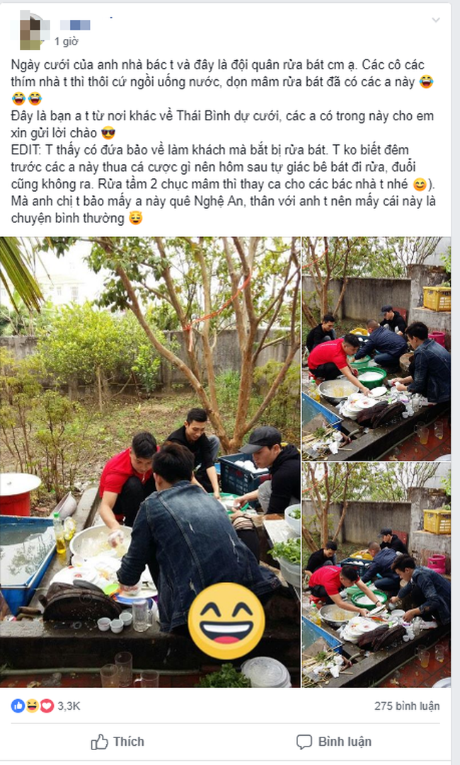 Sau đám cỗ các chàng trai xếp hàng rửa bát khiến hội chị em đổ gục, nhưng lý do phía sau mới thật hài hước-2