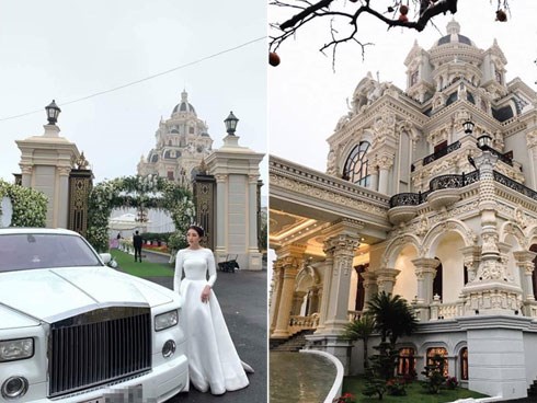 Lâu đài của đại gia Nam Định có con gái đeo vàng trĩu cổ ngày cưới