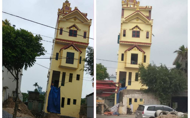 Nhà 5 tầng ở Hà Nam nghiêng như tháp nghiêng Pisa: Nếu không xử lý được phải phá bỏ!-1